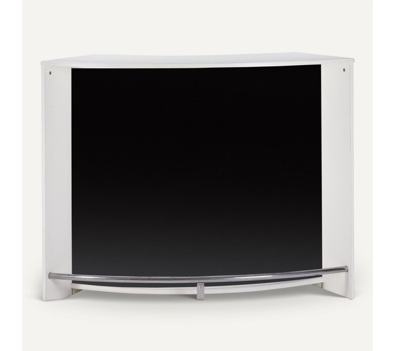 Meuble Bar Meuble Comptoir Noir Ou Blanc Face Noire 134,5 X 104,8 X 55,3 Cm - Coloris: Blanc