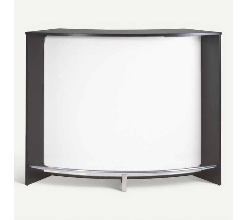 Meuble Bar Comptoir D'accueil Noir 3 Tablettes 134,5 X 104,8 X 55,3 Cm - Coloris: Blanc