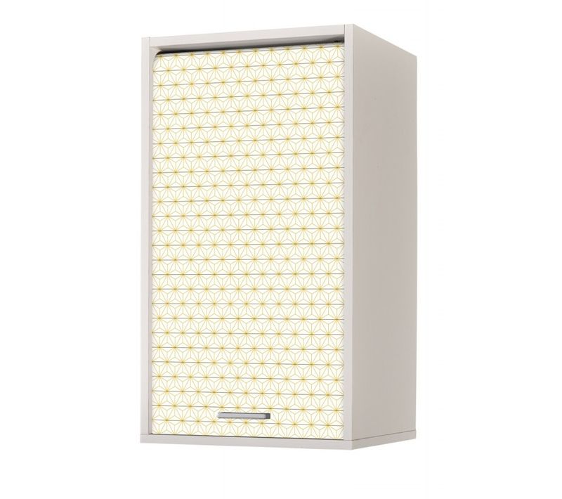 Meuble Cuisine Blanc 40x72 Face Imprimée - Coloris Rideau: Ciel Étoilé Jaune 520