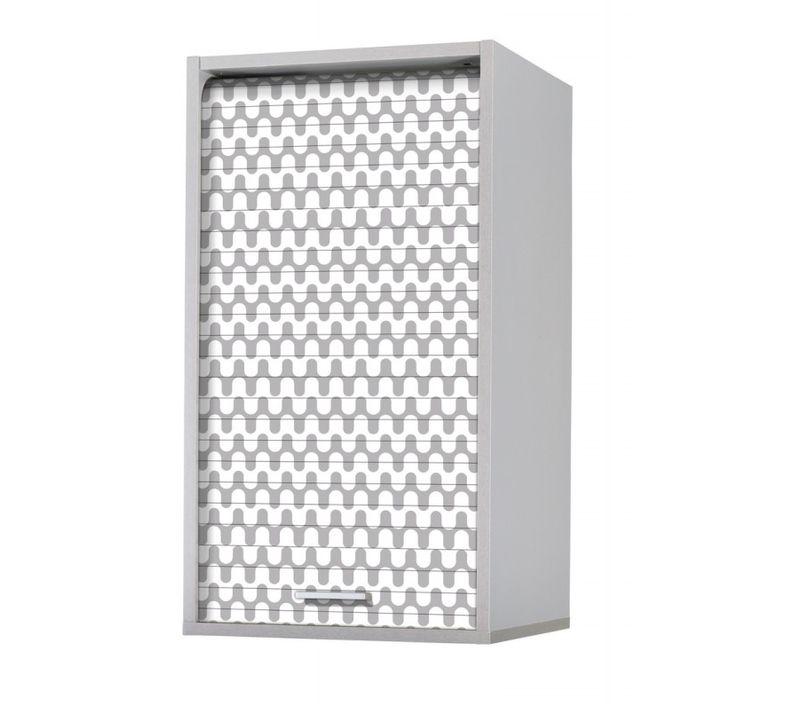Meuble Cuisine Alu 40x72 Face Imprimée - Coloris Rideau: Vagues Grises 810