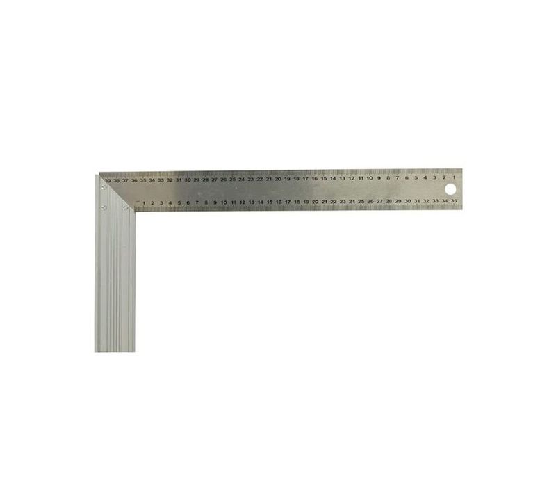 Équerre De Menuisier 400 Mm - Lame Inox, Talon Aluminium, Graduations Mm