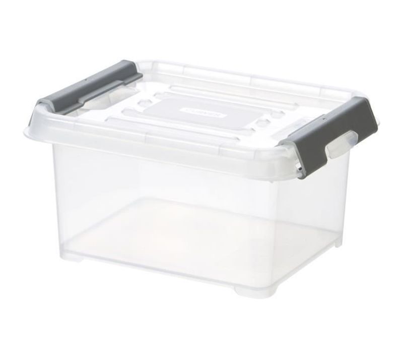 Handy Plus 2l Clips Gris , Rangement, Transparent, 21,5 X 17 X 11 Cm