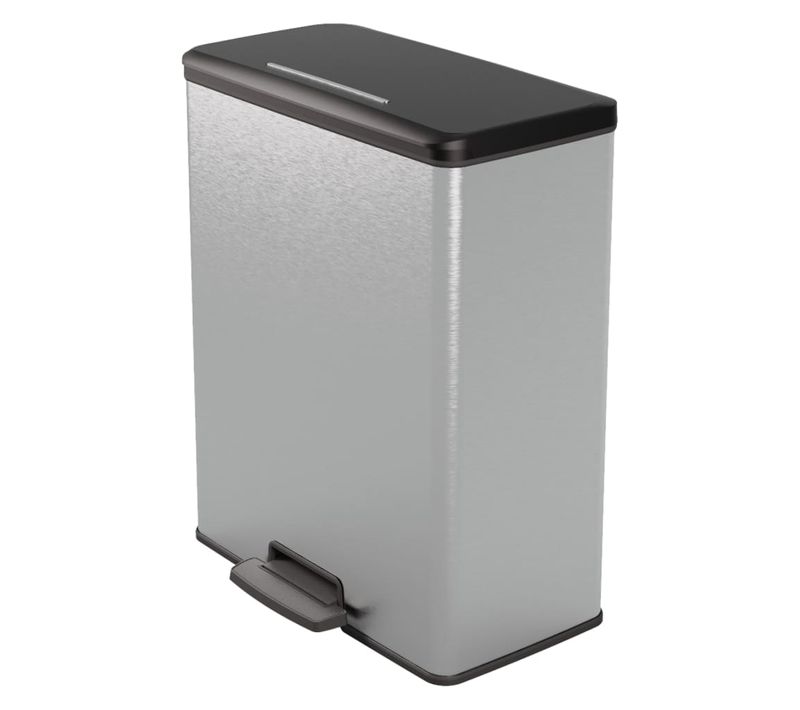 Poubelle à Pédale Deco Rectangulaire 65 L Argenté
