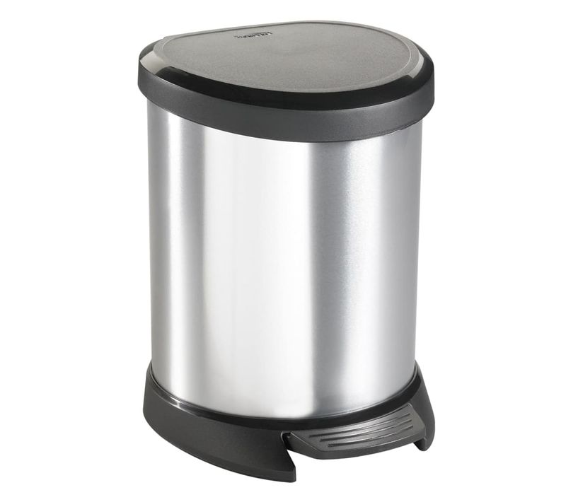 Poubelle à Pédale Deco Ovale 5 L Argenté