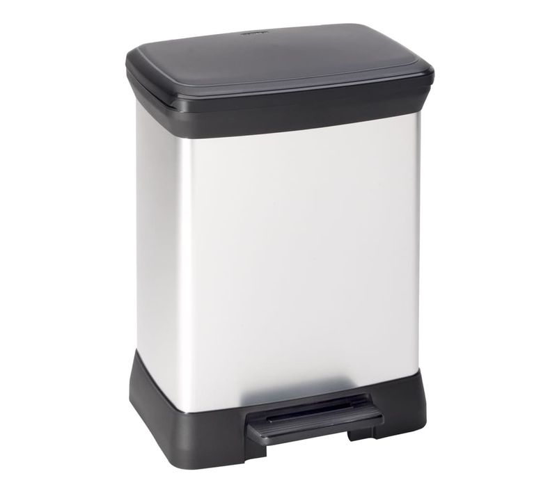 Poubelle à Pédale Deco Rectangulaire 30 L Argenté