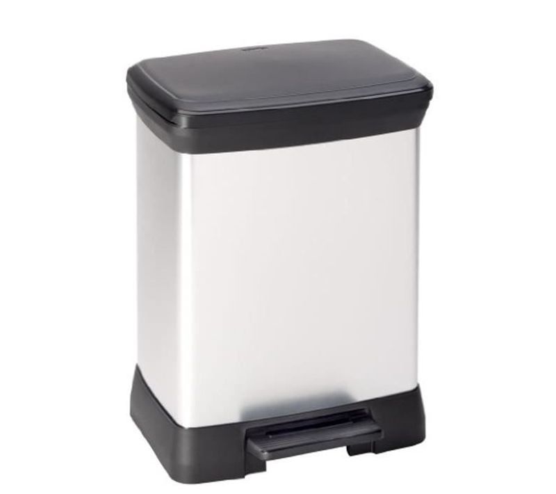 Poubelle De Cuisine À Pédale 30 L Gris Métallisé