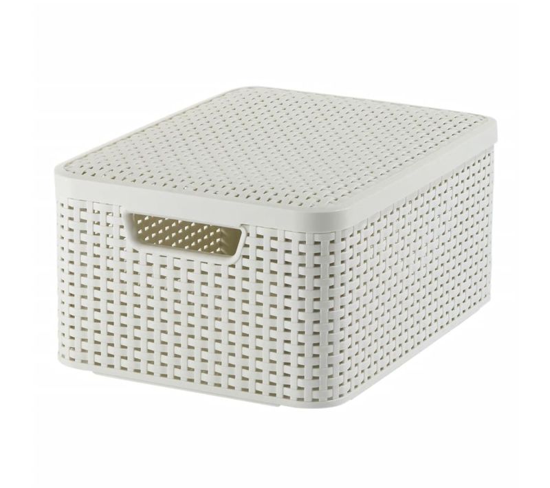 Boîte De Rangement Avec Couvercle Style M 18 L Blanc Crème