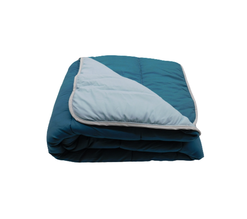 Couette Tempérée Bleu Canard/bleu Ciel - 1 Personne 140x200 - Mi Saison - Mortreux