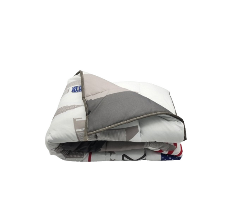 Couette Tempérée Imprimée New York - 1 Personne 140 X 200 - Mi Saison