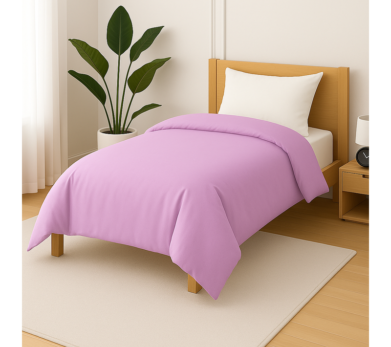Housse De Couette Polycoton Lilas - 1 Personne 140 x 200
