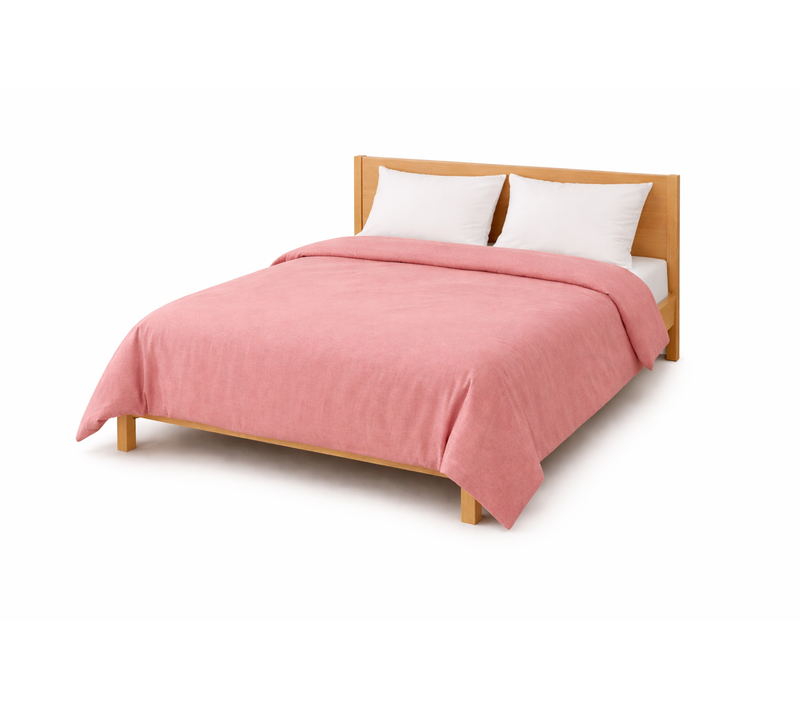 Housse De Couette Polycoton Rose - 2 Personnes 220 X 240 - Toutes Saisons