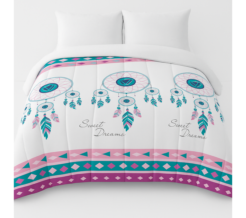 Couette Tempérée Imprimée Attrape Rêve Couleur - 2 Personnes 220 X 240 - Mi Saison