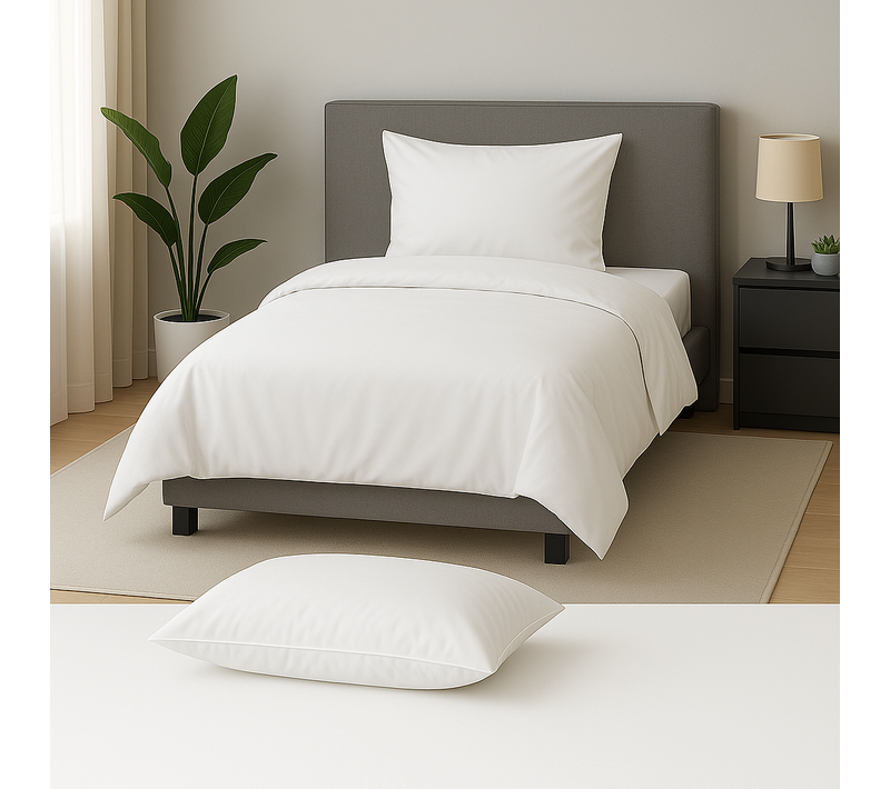 Housse De Couette Polycoton Blanche - 1 Personne 140 x 200