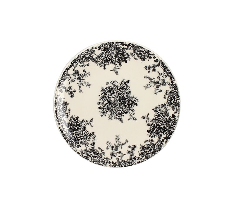 Assiette à dessert Ø 19,5 cm FLORALI Blanche et noire