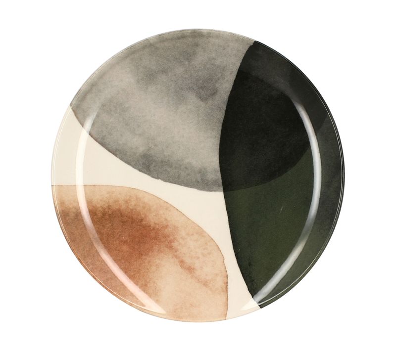 Assiette plate Ø 26 cm GAIA Beige / Gris /Vert