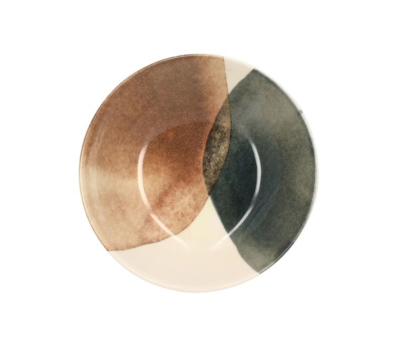 Assiette creuse Ø 20 cm GAIA Beige / Gris /Vert