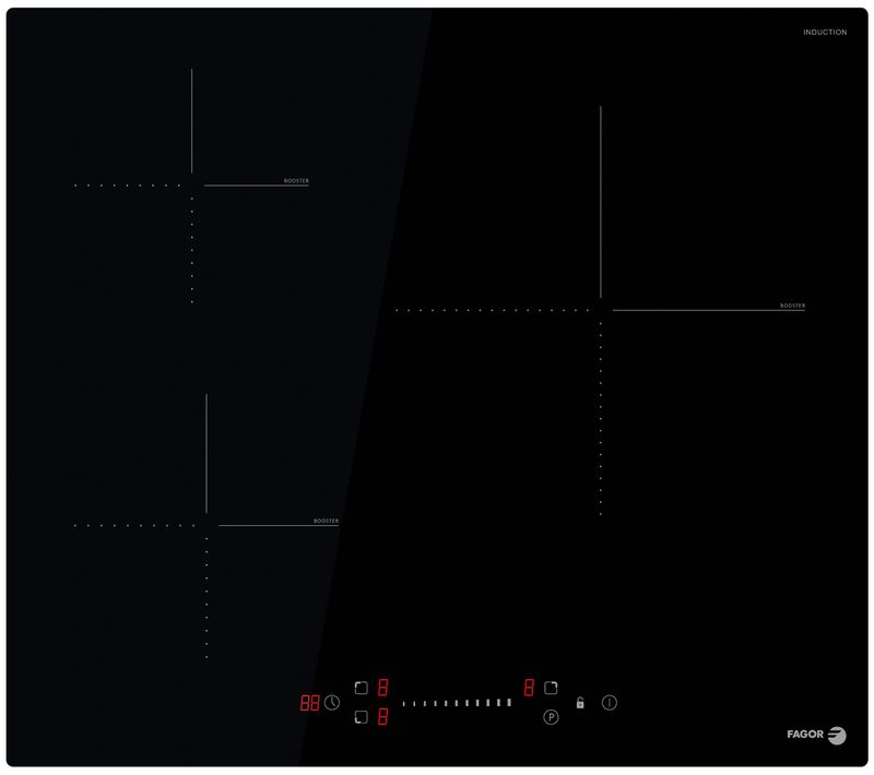Table De Cuisson à Induction 60cm 3 Feux 6600w Noir Fai3537
