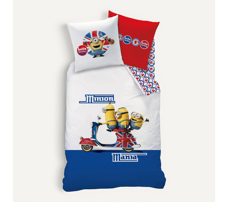 Housse De Couette 140x200cm Les Minions Scooter