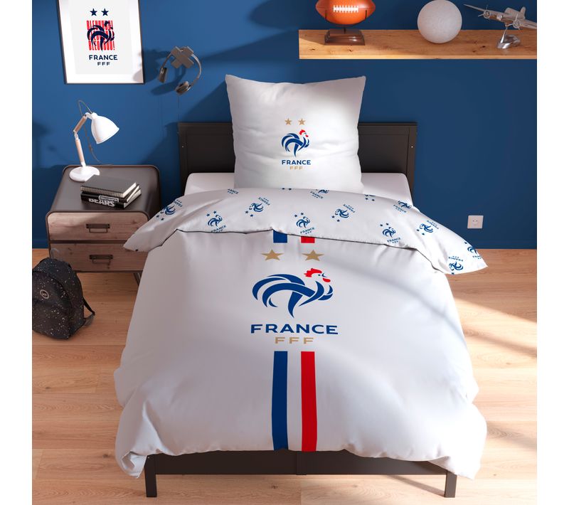 Parure De Lit Imprimée 100% Coton, Fff Classic Blanc 240x220+2x63x63cm