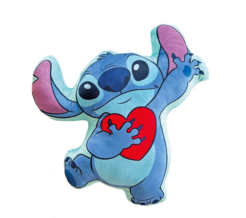 Coussin Forme Imprimé 100% Polyester, Disney Home Stitch Love Bleu 36x36cm