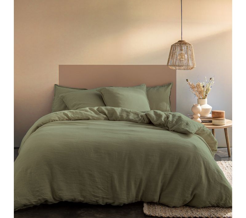 Housse De Couette Unie En Lin, Passion Lin Sauge 240x220cm