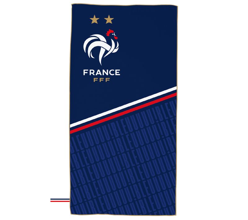 Serviette De Bain Et De Plage En Microfibre, Fff Repeat Bleu 70x140cm