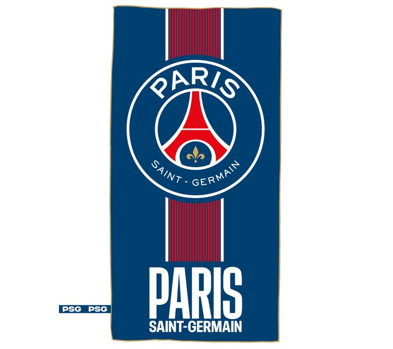 Serviette De Bain Et De Plage Imprimée Microfibre, Psg Nation Bleu 70x140cm