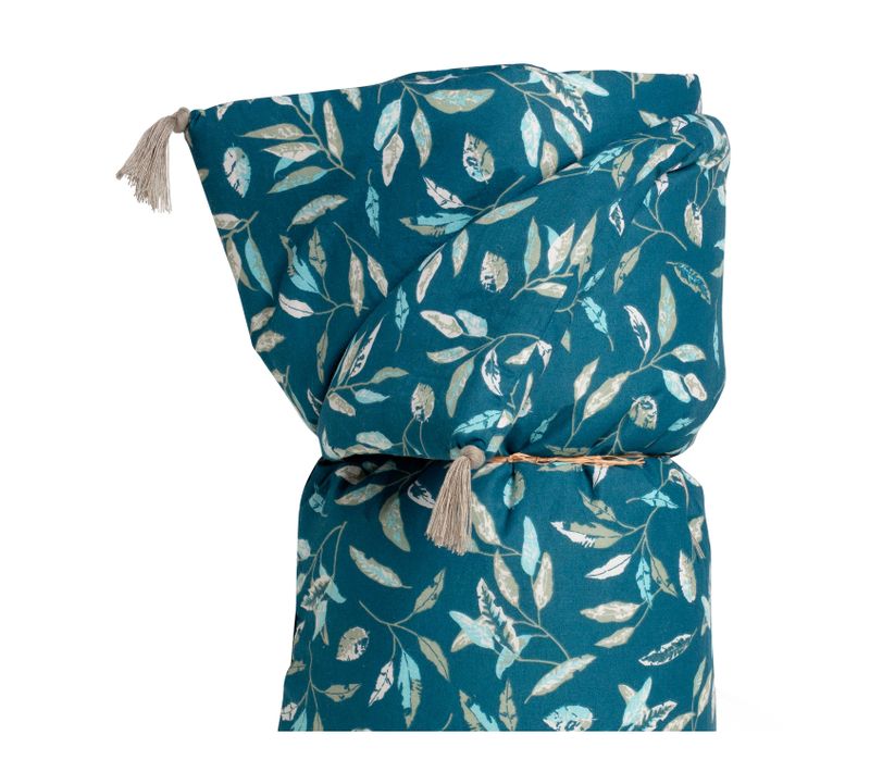 Édredon Imprimé à Motif Végétal, Feuillage Indigo, Kaki 100x190cm