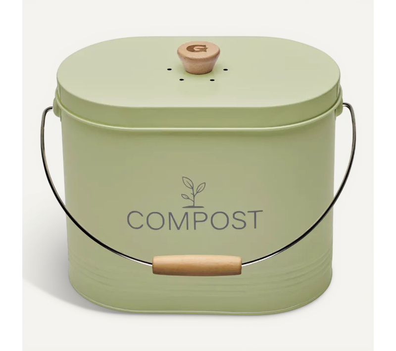 Seau à Compost Ovale 7l Vert Sauge 040631