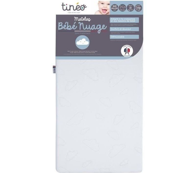 Matelas  Nuage - Déhoussable - 60x120x10 Cm