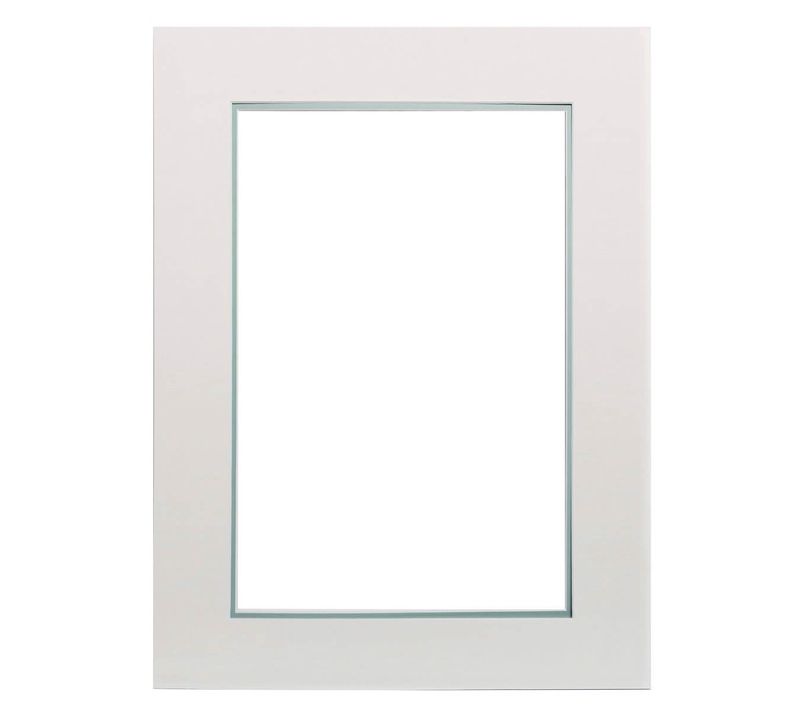 Passe-partout Double Avec Liseré Bleu 30x40 Cm Ouverture 20x30 Cm Blanc