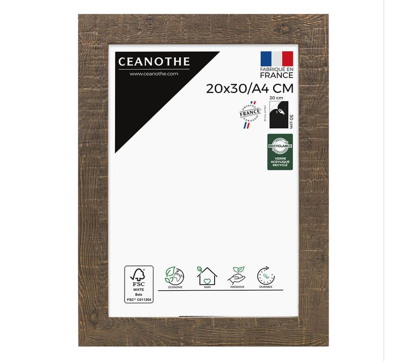 Cadre Photo Fauve 20x30 Cm/a4 Marron Clair Résine Recyclée