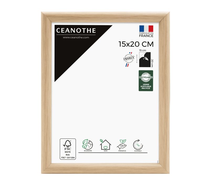 Cadre Photo Essentiel Exposition Brut 15x20 Cm Bois Clair Naturel Bois Massif Fsc
