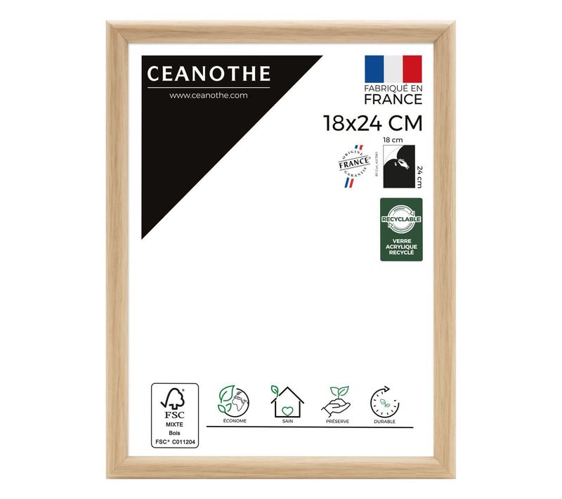 Cadre Photo Essentiel Exposition Brut 18x24 Cm  Bois Clair Naturel Bois Massif Fsc