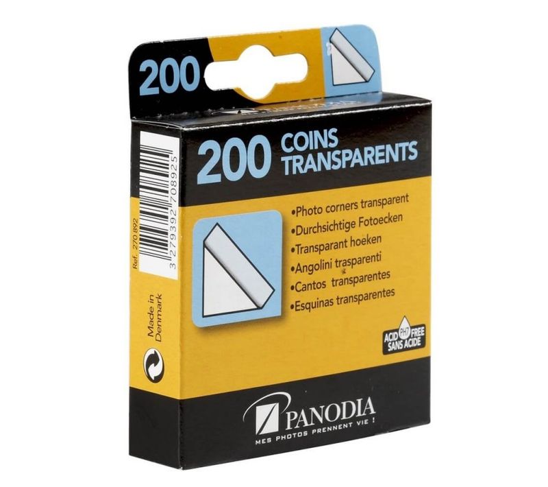 Boîte De 200 Coins Photos Adhésifs Transparents