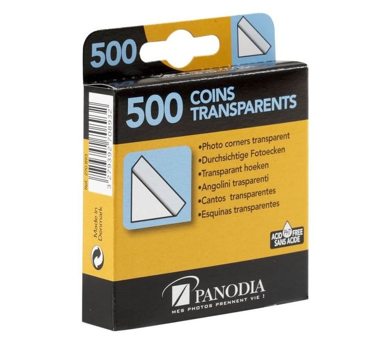Boîte De 500 Coins Photos Adhésifs Transparents