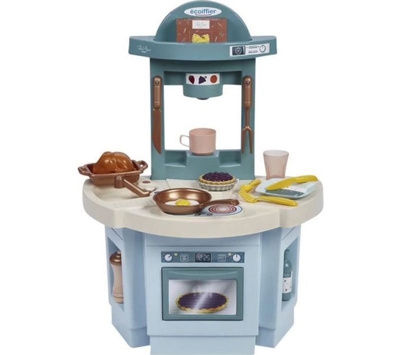 Ma 1ère Cuisine Vert Azur - Cuisine D'éveil 18 Mois+ Avec 18 Accessoires, L43,5 X H60 Cm