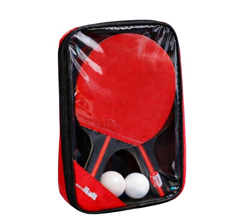 Set Ping Pong 2 Raquettes Et 2 Balles Avec Housse De Transport
