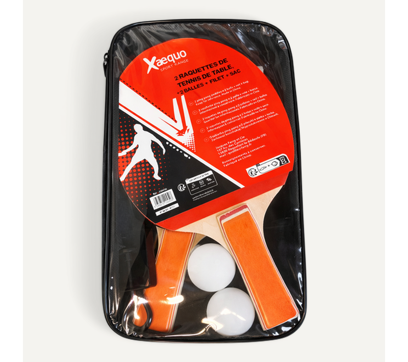 Set Complet De Tennis De Table Avec 2 Raquettes, 2 Balles, Filet Avec Fixation Et Sac De Transport –