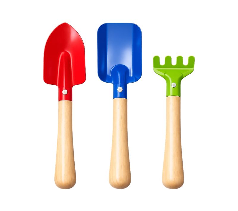 Set De 3 Outils De Jardin Mini En Métal Colorés – Kit De Jardinage Pour Enfant