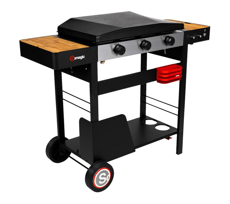 Plancha Au Gaz Avec Chariot Solia 350 3 Brûleurs 6,45kw