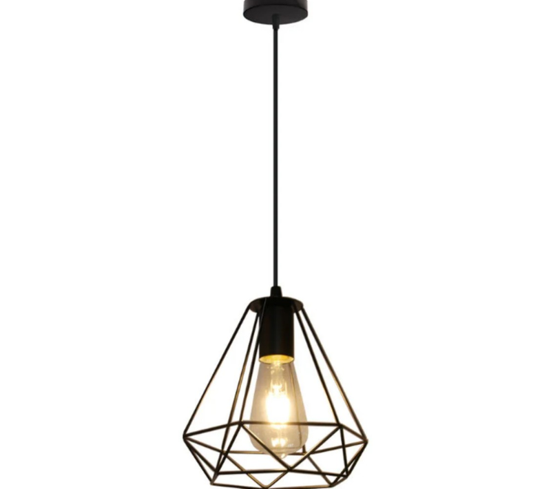 Lampe Plafonnier Rétro, Lustre 6 Spots, Eclairage Industriel, Noir Et Cuivre, Salle à Manger.