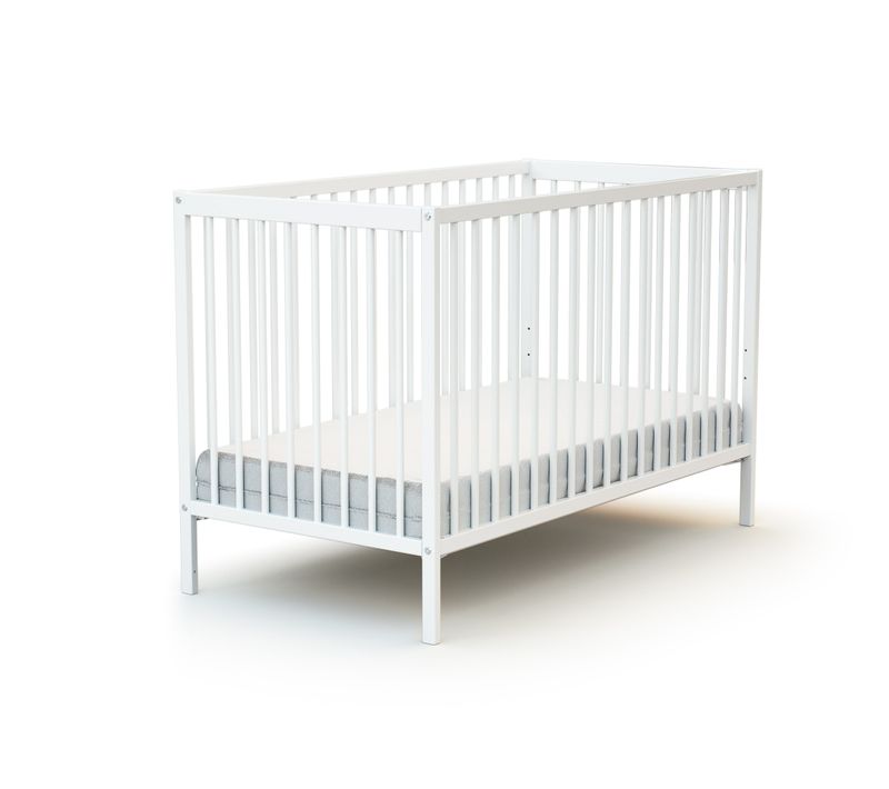 Lit Bébé En Bois Sona Blanc 60 X 120 Cm