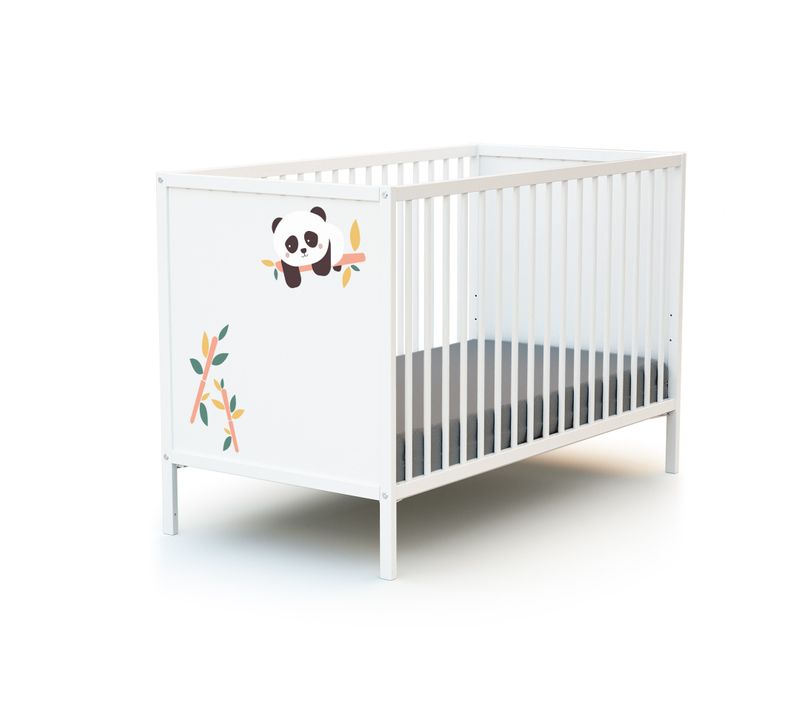 Lit Bébé En Bois Panda Blanc 60 X 120 Cm Alba