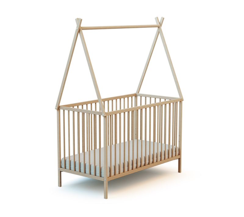 Lit Tipi 60x120 En Bois Hêtre Brut One