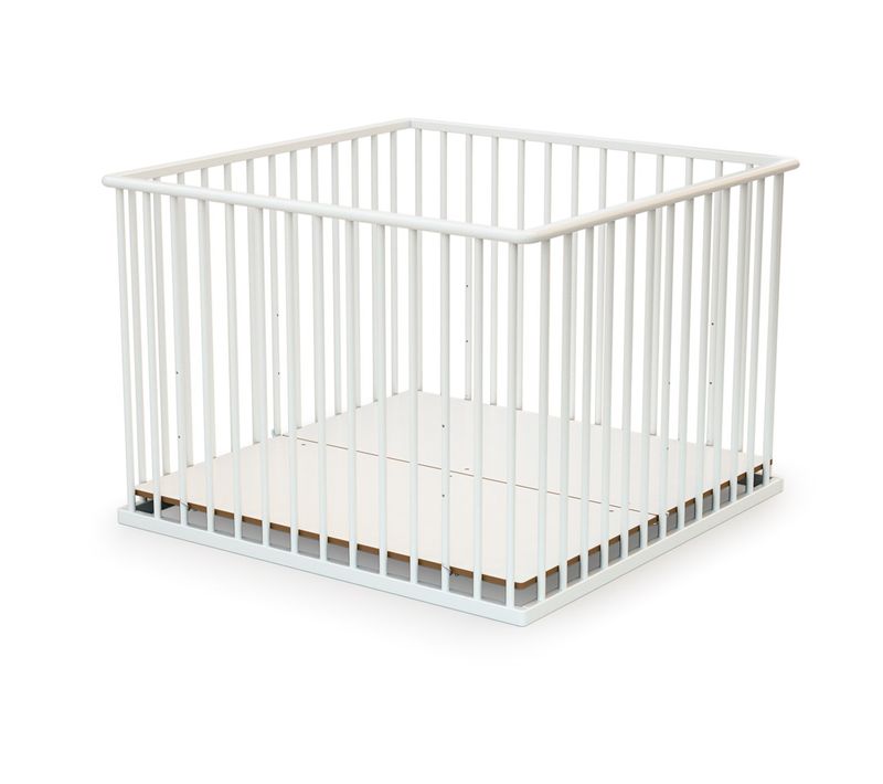Parc Bébé En Bois Blanc 100 X 100 Cm Cubo
