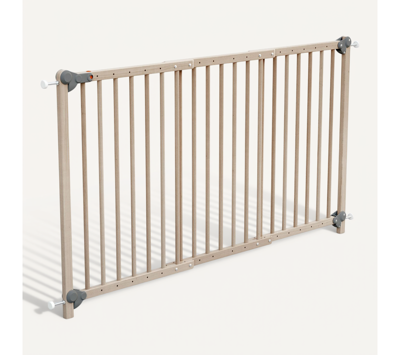 Barrière De Sécurité Bébé Extensible En Bois Hêtre Brut 150 Cm Lokee