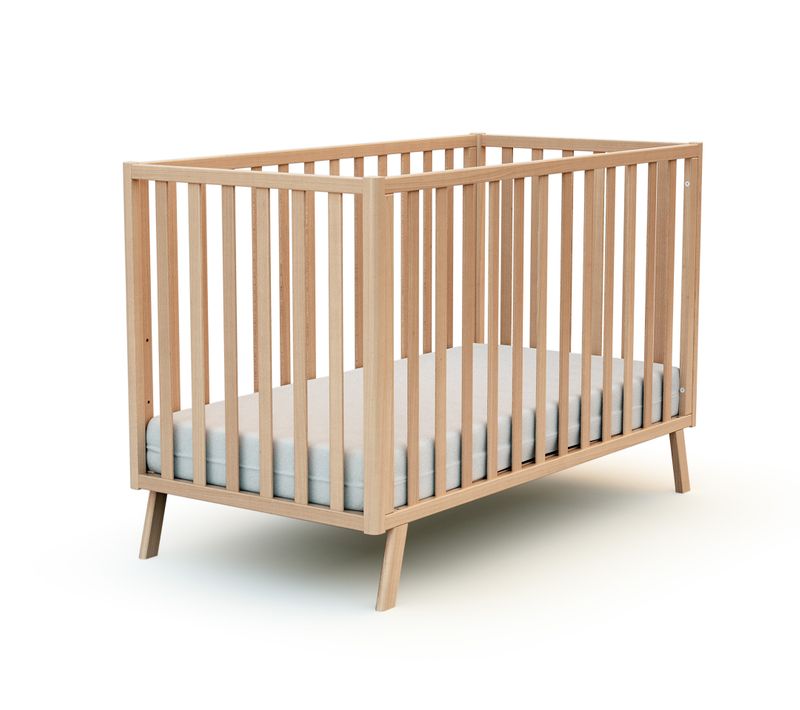 Lit Bébé évolutif En Bois Kasa Hêtre Verni 60 X 120 Cm