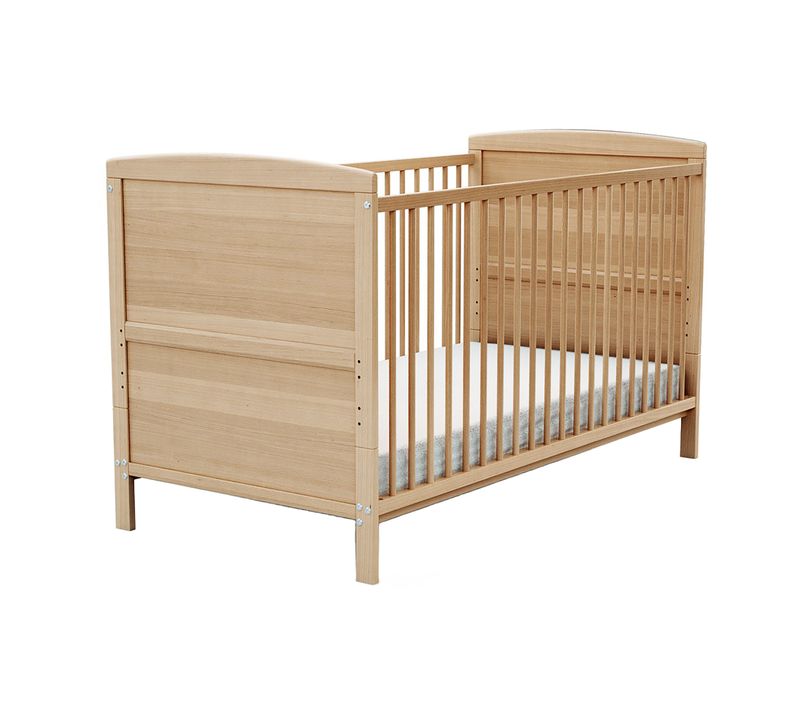 Lit Bébé évolutif En Bois Luna Hêtre Verni 70 X 140 Cm
