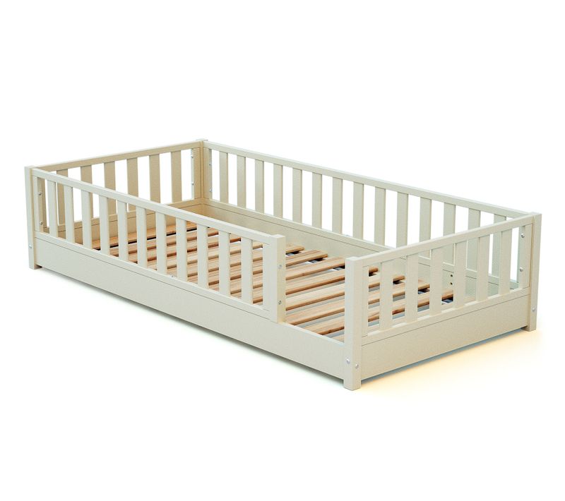 Lit Au Sol Enfant En Bois Sonho - 90x190 - Blanc Perle